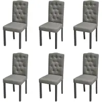 vidaXL Esszimmerstühle 6 Stk. Grau Stoff