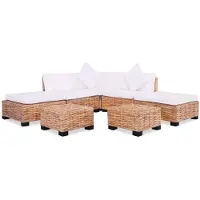 vidaXL Sofagarnitur 18-tlg. Natürliches Rattan