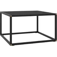 vidaXL Couchtisch Schwarz mit Schwarzem Glas 60x60x35 cm