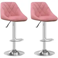 vidaXL Barhocker 2 Stk. Rosa Samt