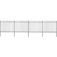 vidaXL Gartenzaun mit Speerspitze Stahl 671 x 150 cm Schwarz