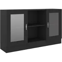vidaXL Vitrinenschrank Schwarz 120x30,5x70 cm Holzwerkstoff