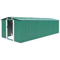 vidaXL Gerätehaus 257x580x181 cm Metall Grün
