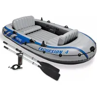 Intex Excursion 4 Schlauchboot-Set mit Rudern und Pumpe 68324NP