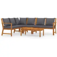 vidaXL 5-tlg. Garten-Lounge-Set mit Auflagen Massivholz Akazie