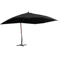 vidaXL Ampelschirm mit Holz-Mast 400x300 cm Schwarz