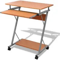 vidaXL Computertisch Computerwagen PC Tisch Bürotisch Laptop auf Rollen braun