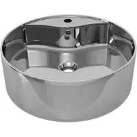 vidaXL Waschbecken mit Überlauf 46,5 x 15,5 cm Keramik Silbern