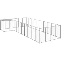 vidaXL Hundezwinger Silbern 13,31 m2 Stahl 3082244