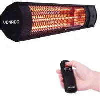 Vonroc Heizstrahler Marsili 2000 W – Mit Fernbedienung - Schwarz