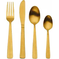 MIKASA Besteck-Set of Edelstahl in Box of Geschenk-Set 16 Stück (4 Portionen) Gold