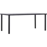 vidaXL Esstisch Schwarz und Betongrau 180 x 90 x 75 cm MDF