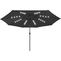 vidaXL Sonnenschirm mit LED-Beleuchtung 400 cm Schwarz