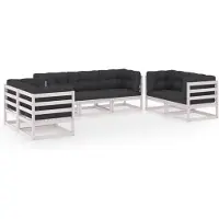 vidaXL 7-tlg. Garten-Lounge-Set mit Kissen Kiefer Massivholz