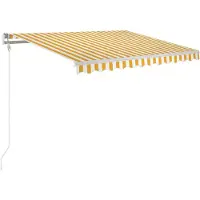 vidaXL Markise Automatisch Einziehbar 300x250 cm Gelb und Weiß