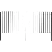 vidaXL Gartenzaun mit Speerspitze Stahl 337 x 150 cm Schwarz