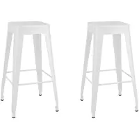 vidaXL Barhocker Stapelbar 2 Stk. Weiß Metall