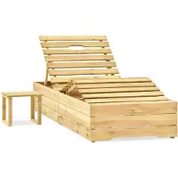 vidaXL Sonnenliege mit Tisch Grün Imprägniertes Kiefernholz