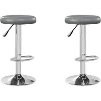 vidaXL Barhocker 2 Stk. Grau Kunstleder