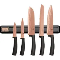 Berlinger Haus Set mit 5 Küchenmessern mit Leiste Rose Gold 8926