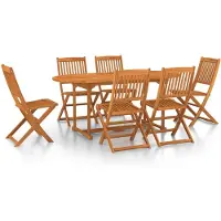 vidaXL 7-tlg. Garten-Essgruppe 180x90x75 cm Massivholz Akazie