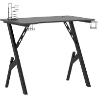 vidaXL Gaming-Schreibtisch mit Y-Gestell Schwarz 90x60x75 cm