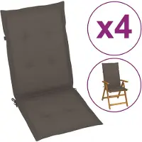 vidaXL Gartenstuhlauflagen für Hochlehner 4Stk. Taupe 120x50x3cm Stoff