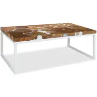 vidaXL Couchtisch Teak Harz 110x60x40 cm