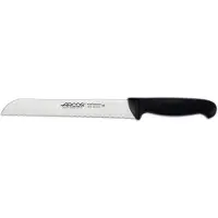 Arcos Brotmesser (perlmuttartig) Farbe - Prof 291425 Edelstahl Nitrum und mango ergonomische schwarze Polypropylenklinge und 20 cm Klinge, Vitrine
