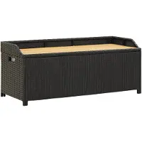 vidaXL Sitzbank mit Stauraum 120 cm Poly Rattan Schwarz