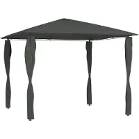 vidaXL Pavillon mit Pfostenabdeckungen 3x3x2,6 m Anthrazit 160 g/m²