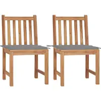 vidaXL Gartenstühle 2 Stk. mit Kissen Massivholz Teak