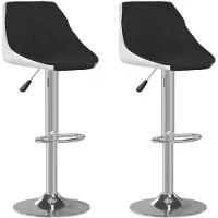 vidaXL Barhocker 2 Stk. Schwarz und Weiß Kunstleder