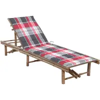 vidaXL Garten-Sonnenliege mit Auflage Bambus