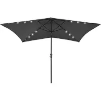 vidaXL Sonnenschirm mit LEDs und Stahl-Mast Anthrazit 2x3 m