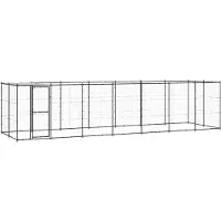vidaXL Outdoor-Hundezwinger mit Überdachung Stahl 16,94 m2 3082295