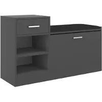 vidaXL Schuhbank Grau 94,5x31x57 cm Holzwerkstoff