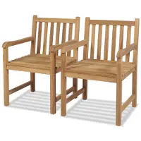 vidaXL Gartenstühle 2 Stk. Massivholz Teak