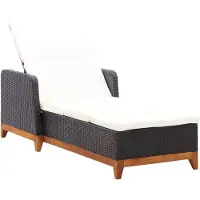 vidaXL Sonnenliege Poly Rattan und Massivholz Akazie Schwarz