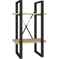 vidaXL Bücherregal 2 Fächer Sonoma-Eiche 40x30x70 cm Holzwerkstoff 806410