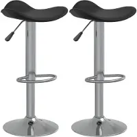 vidaXL Barhocker 2 Stk. Schwarz Verchromter Stahl und Kunstleder