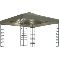 vidaXL Gartenzelt mit LED-Lichterkette 3x3 m Taupe