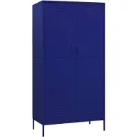 vidaXL Kleiderschrank Marineblau 90x50x180 cm Stahl