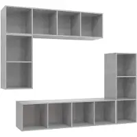 vidaXL 4-tlg. TV-Schrank-Set Betongrau Holzwerkstoff