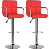 vidaXL Barhocker 2 Stk. Rot Kunstleder