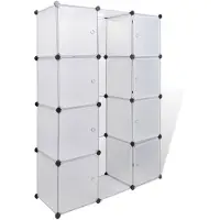 vidaXL Modularer Schrank mit 9 Fächern 109x36,5x143 cm Weiß
