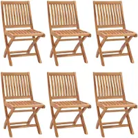 vidaXL Klappbare Gartenstühle 6 Stk. Massivholz Teak