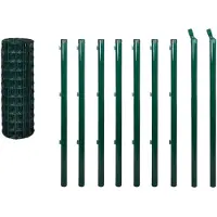 vidaXL Eurozaun Stahl 10x1,5 m Grün