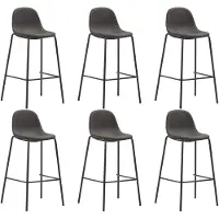 vidaXL Barhocker 6 Stk. Dunkelgrau Stoff