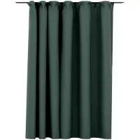 vidaXL - Gordijn - linnen-look - verduisterend - met - haken - 290x245 - cm - groen